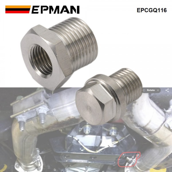 EPMAN Stainless O2 Bung Reducer Adapter Coverts M18x1.50 O2 Sensor Port
